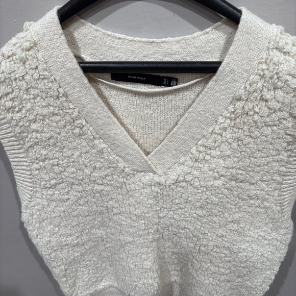 Vero Moda Women's Ivory Cream V-Neck Sweater Vest SZ: L - Picture 2 of 12